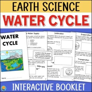 water cycle science activity book and crossword puzzle